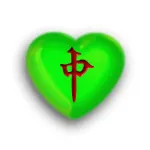 Green Heart with Red Dragon